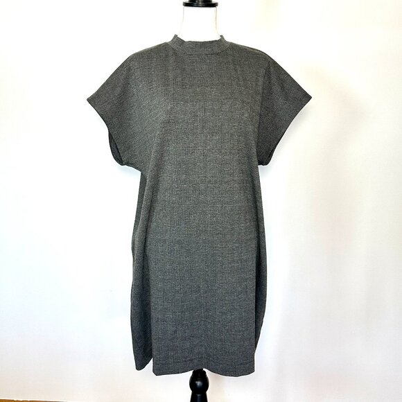 MADEWELL mockneck tee dress in glen plaid size XL - Picture 3 of 5
